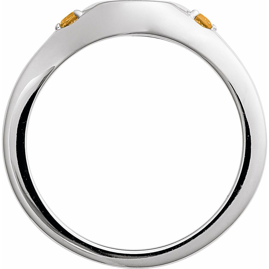 Engravable Accented Signet Ring