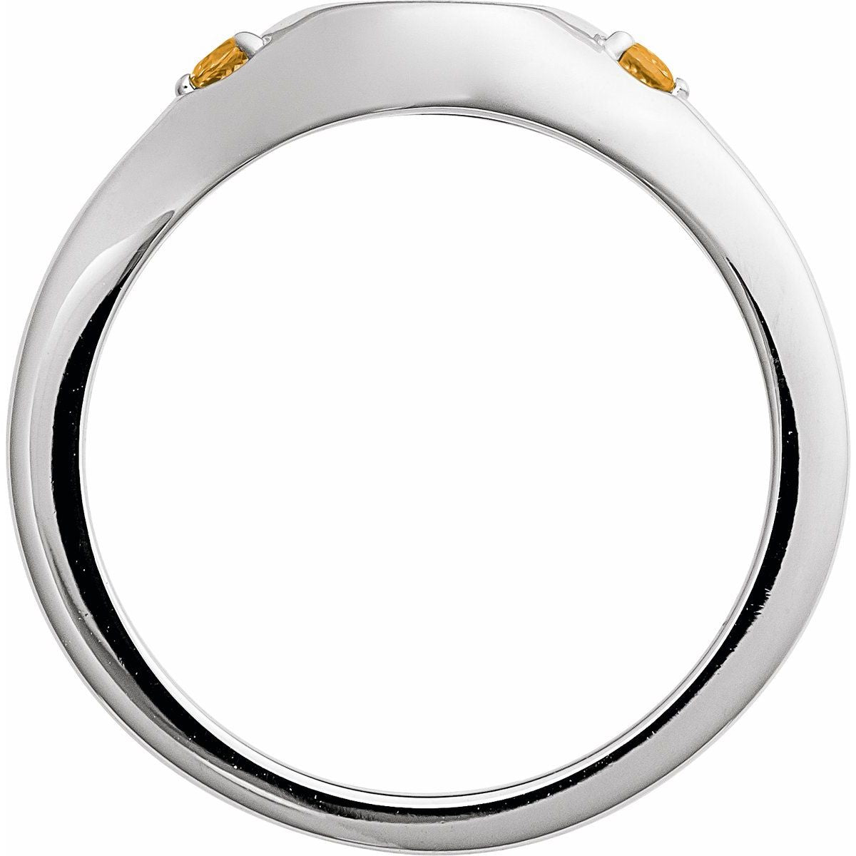 Engravable Accented Signet Ring