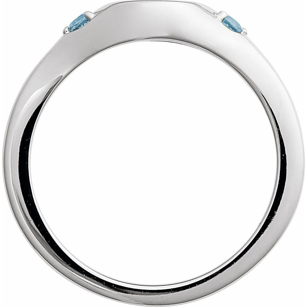 Engravable Accented Signet Ring