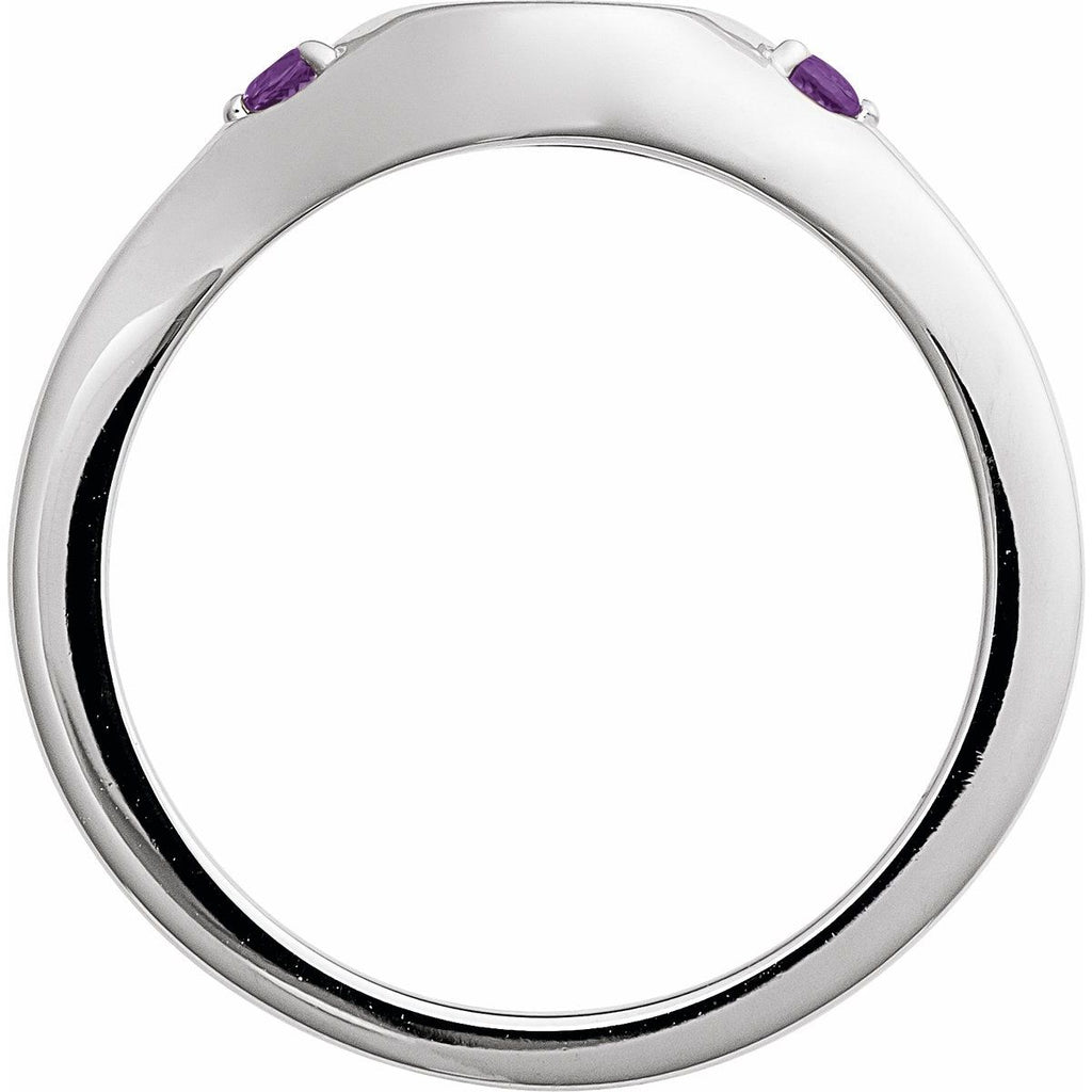 Engravable Accented Signet Ring