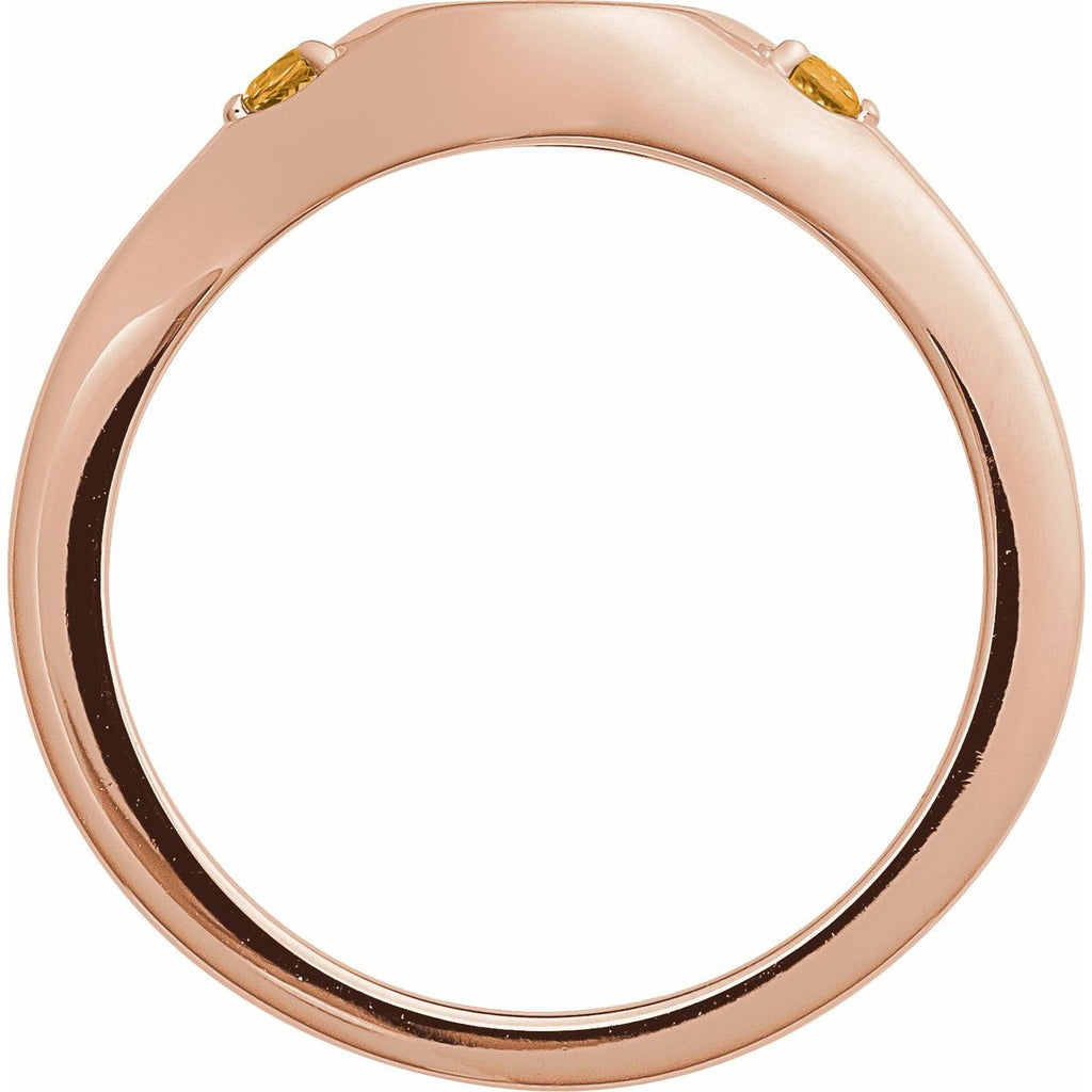 Engravable Accented Signet Ring