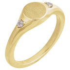 Engravable Accented Signet Ring
