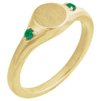 Engravable Accented Signet Ring