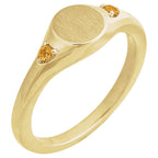 Engravable Accented Signet Ring