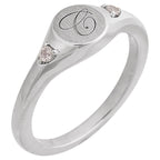 Engravable Accented Signet Ring