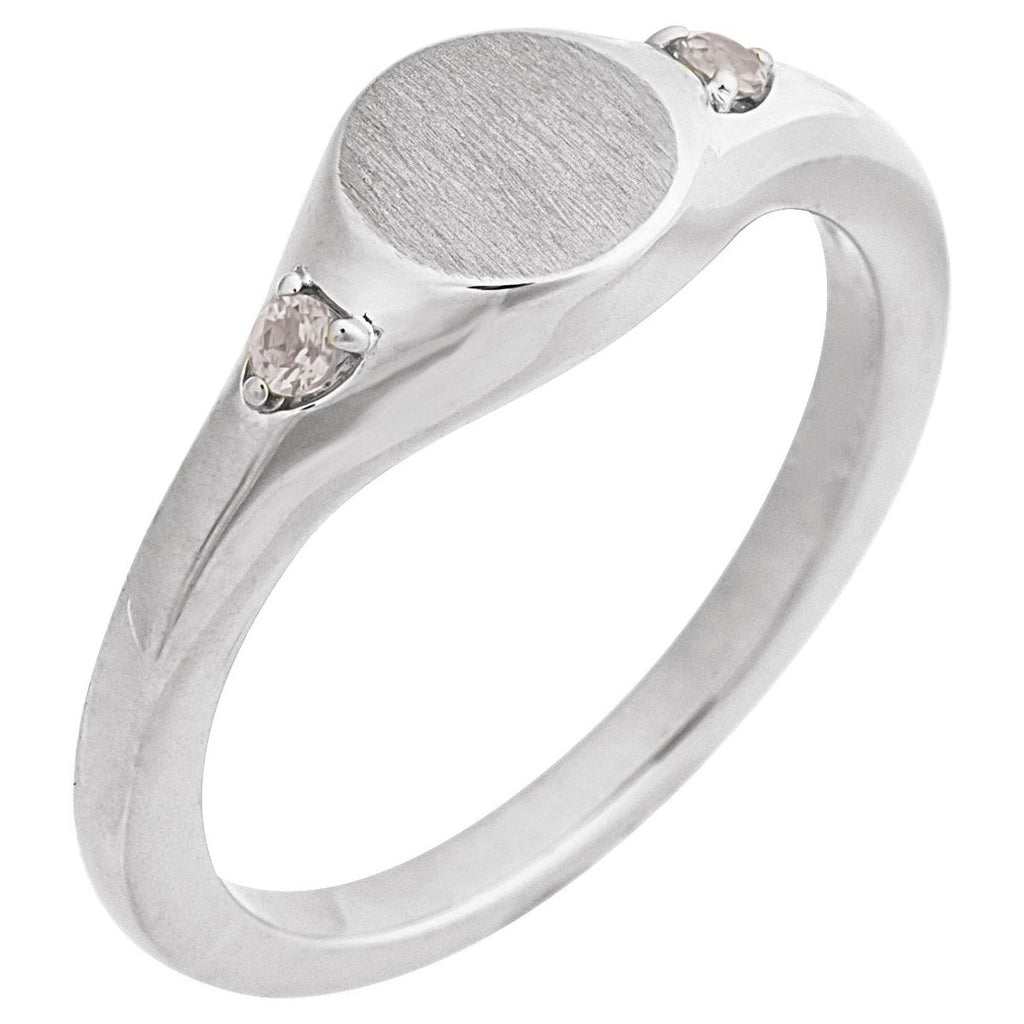 Engravable Accented Signet Ring