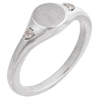 Engravable Accented Signet Ring