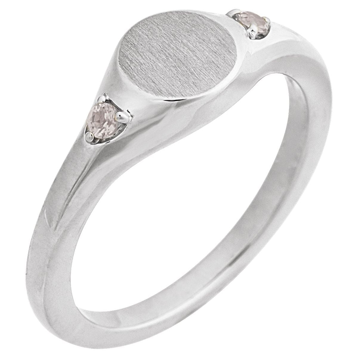 Engravable Accented Signet Ring