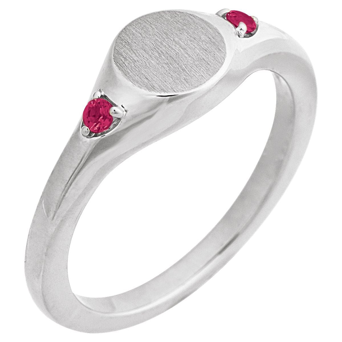 Engravable Accented Signet Ring