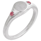 Engravable Accented Signet Ring