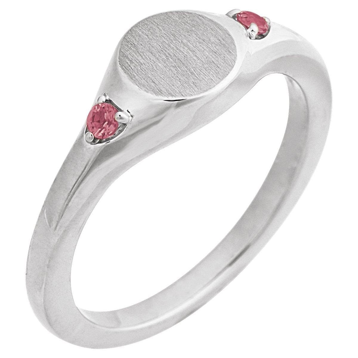 Engravable Accented Signet Ring