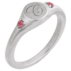 Engravable Accented Signet Ring