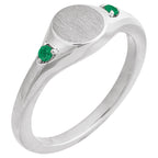 Engravable Accented Signet Ring