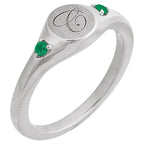 Engravable Accented Signet Ring