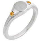 Engravable Accented Signet Ring
