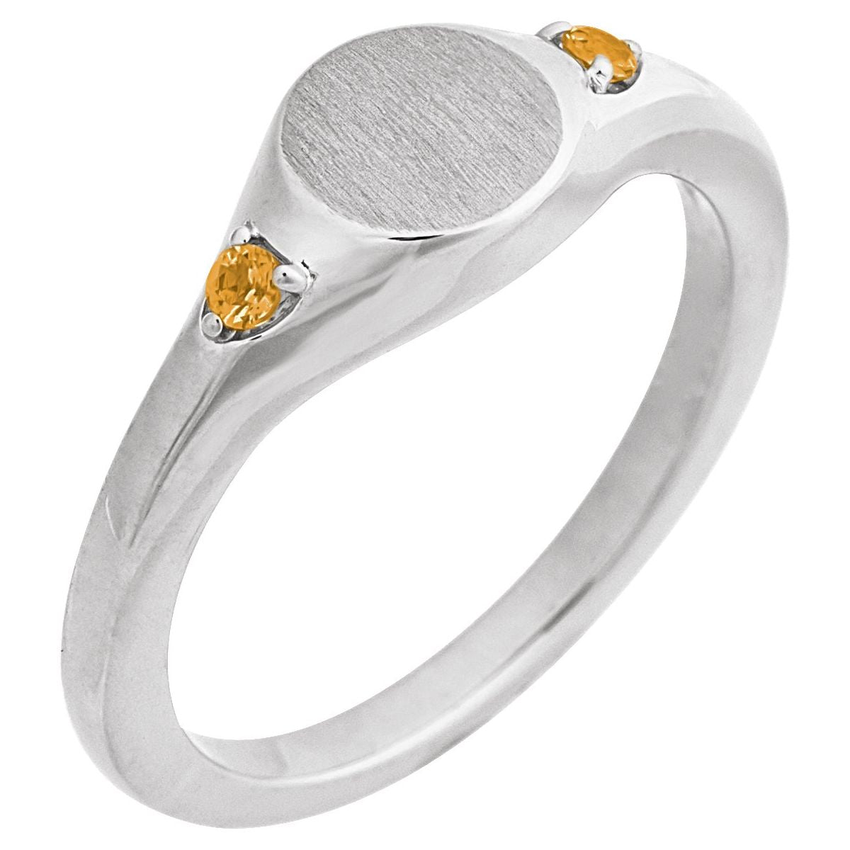 Engravable Accented Signet Ring