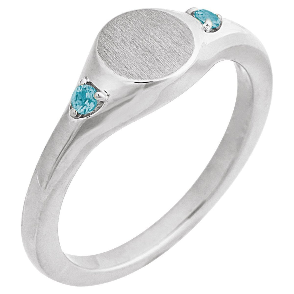 Engravable Accented Signet Ring