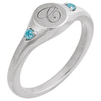 Engravable Accented Signet Ring