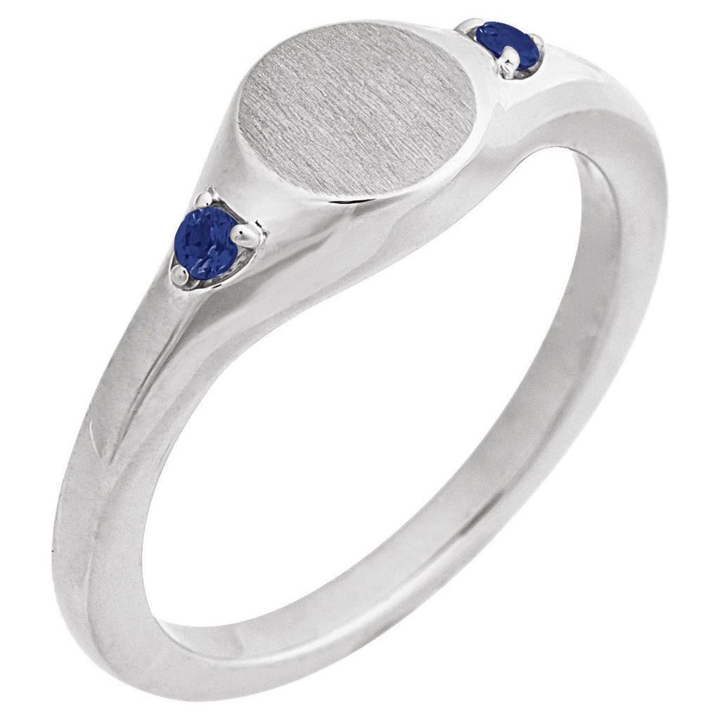 Engravable Accented Signet Ring