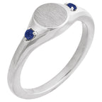 Engravable Accented Signet Ring