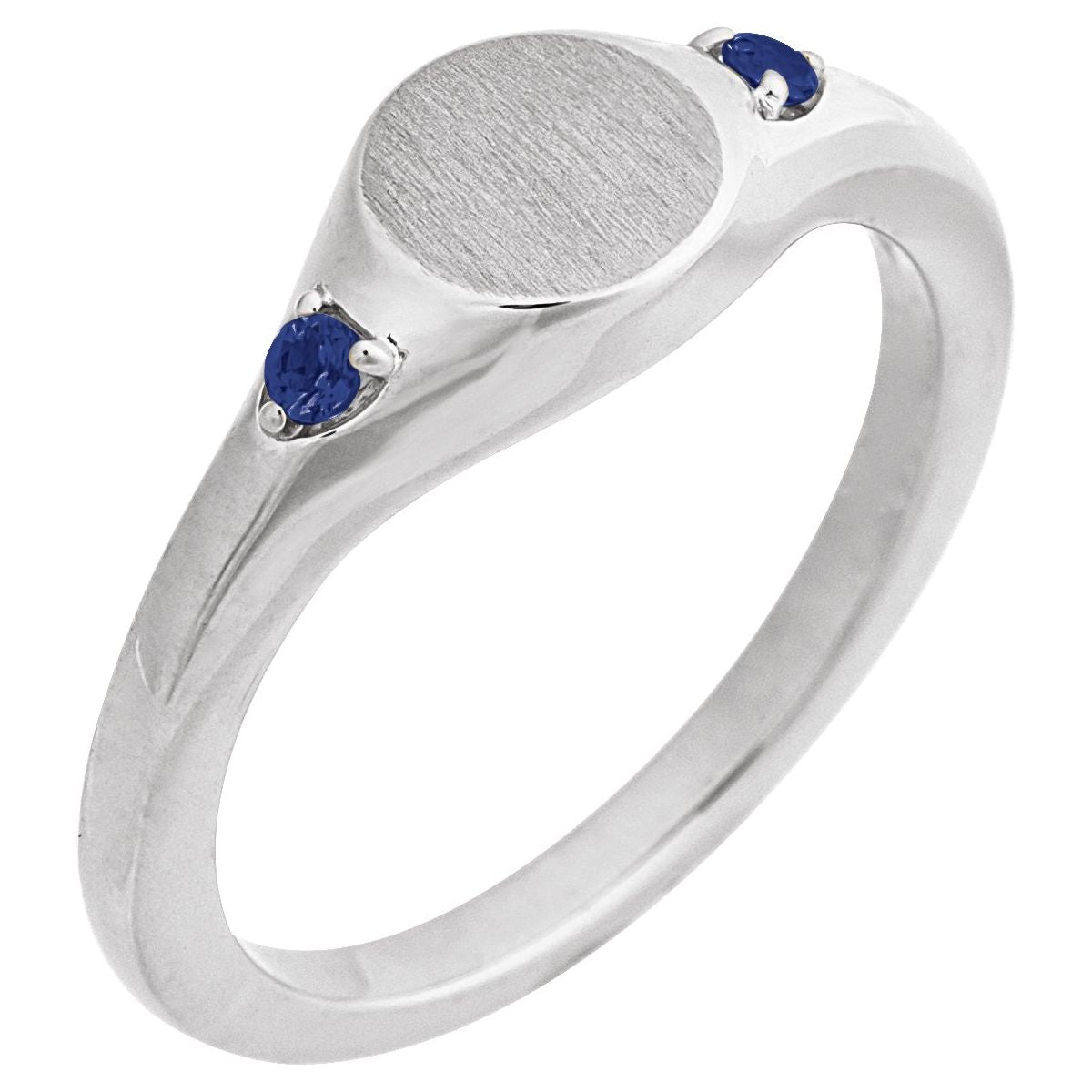Engravable Accented Signet Ring