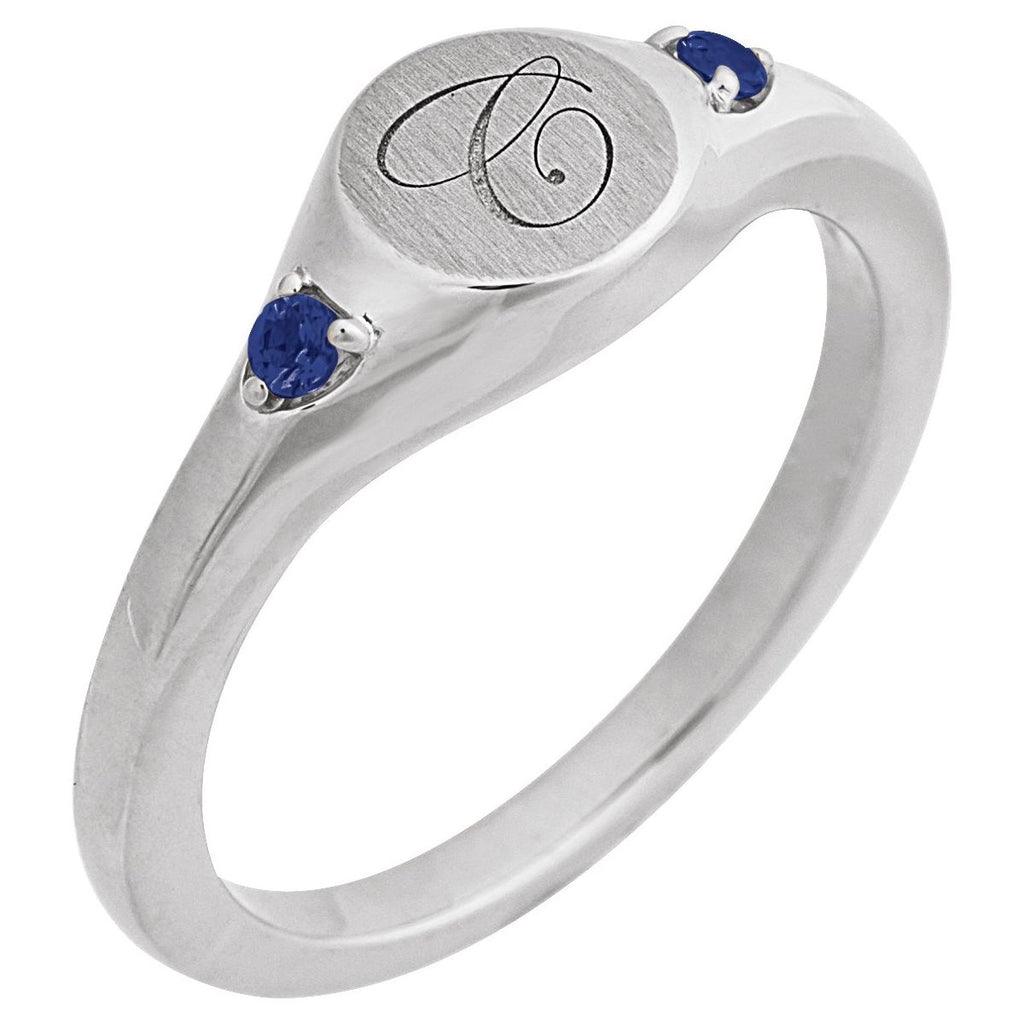 Engravable Accented Signet Ring