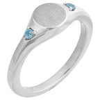 Engravable Accented Signet Ring