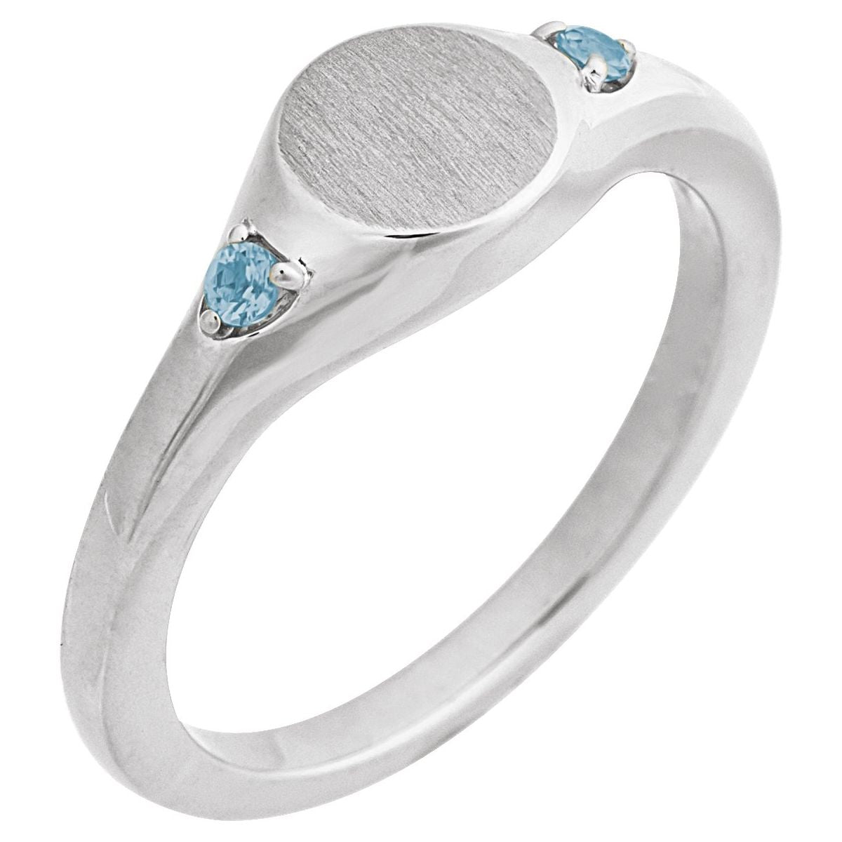 Engravable Accented Signet Ring
