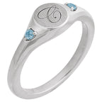 Engravable Accented Signet Ring