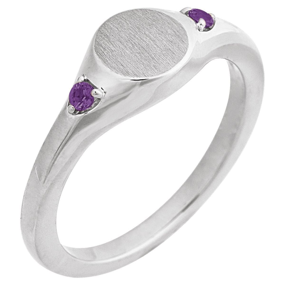 Engravable Accented Signet Ring