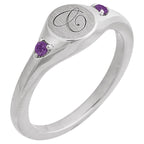 Engravable Accented Signet Ring