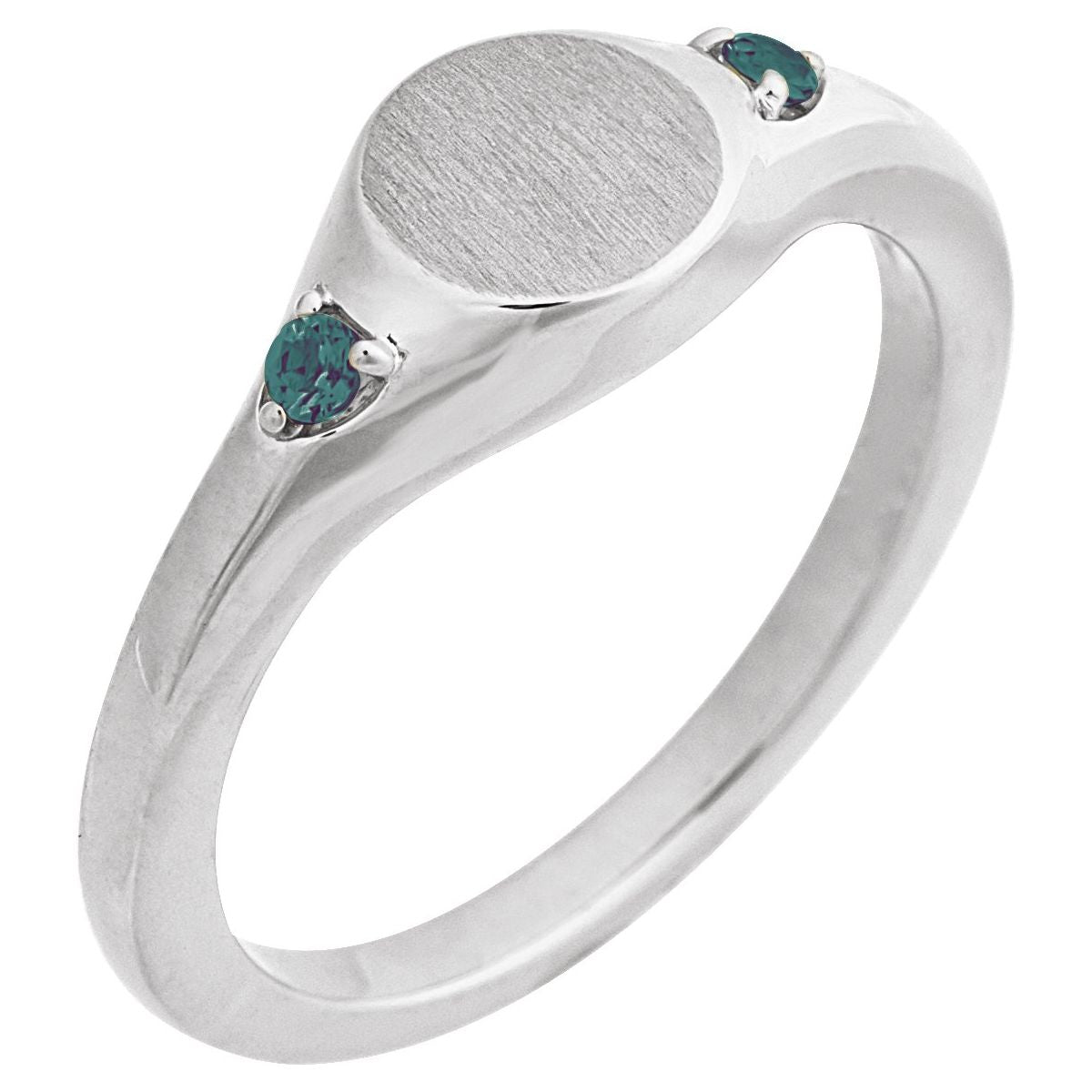 Engravable Accented Signet Ring