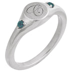 Engravable Accented Signet Ring