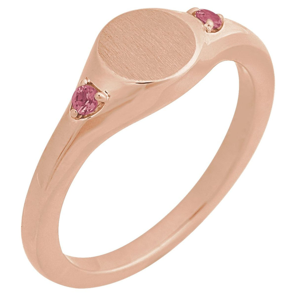 Engravable Accented Signet Ring
