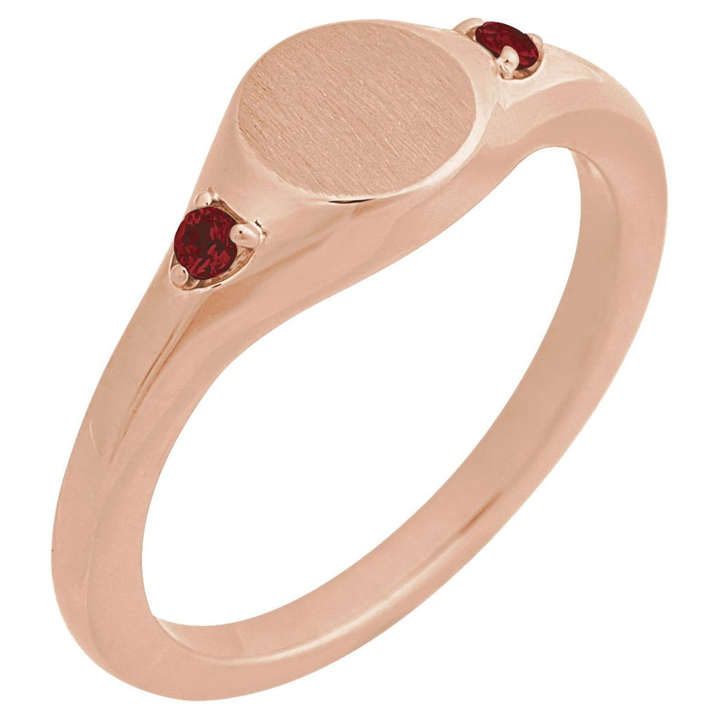 Engravable Accented Signet Ring
