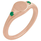 Engravable Accented Signet Ring