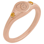 Engravable Accented Signet Ring