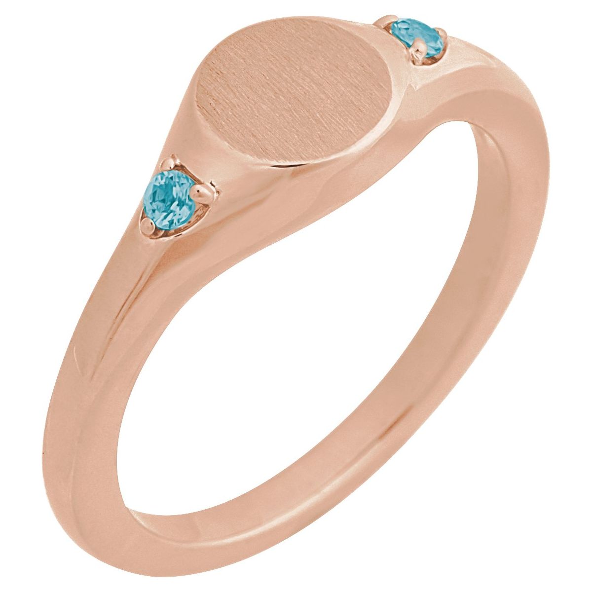 Engravable Accented Signet Ring