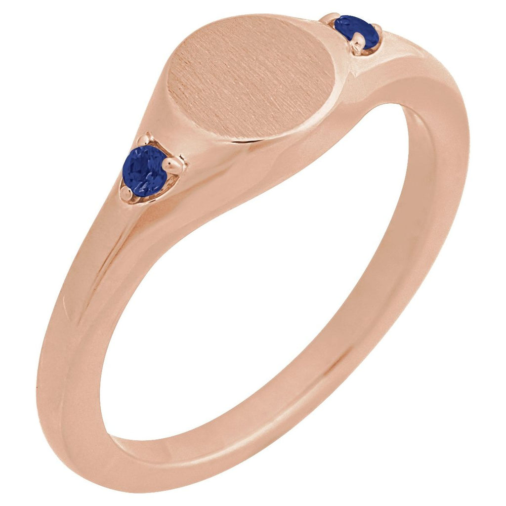 Engravable Accented Signet Ring