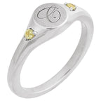 Engravable Accented Signet Ring