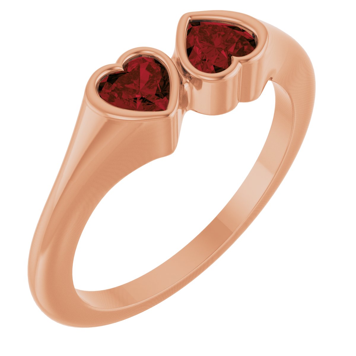 Two-Stone Heart Ring
