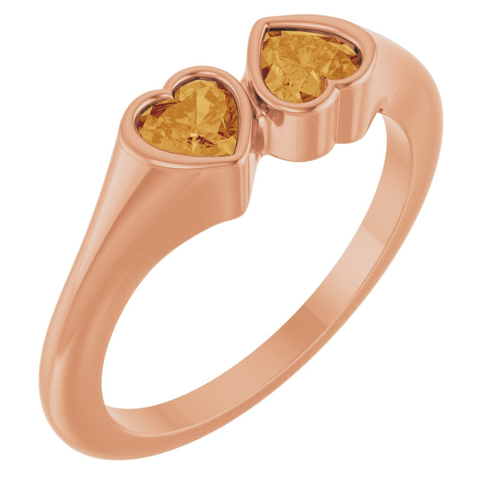 Two-Stone Heart Ring
