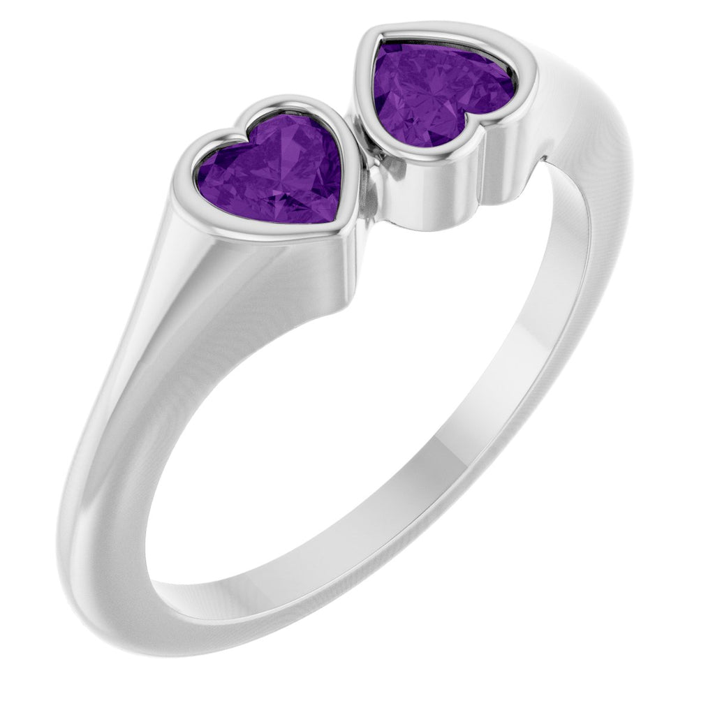 Two-Stone Heart Ring
