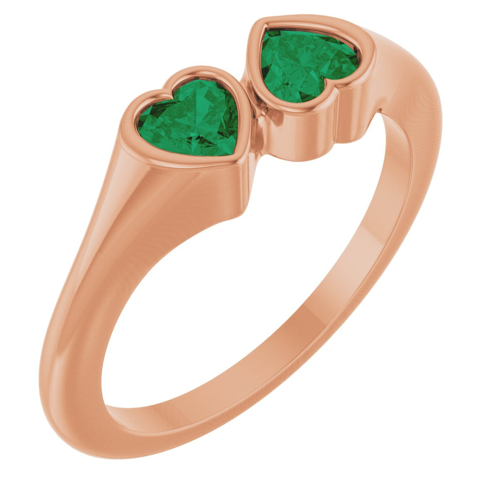 Two-Stone Heart Ring