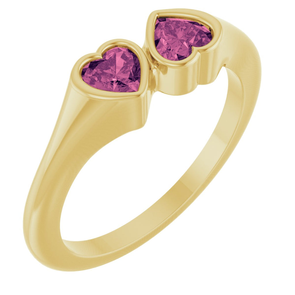 Two-Stone Heart Ring