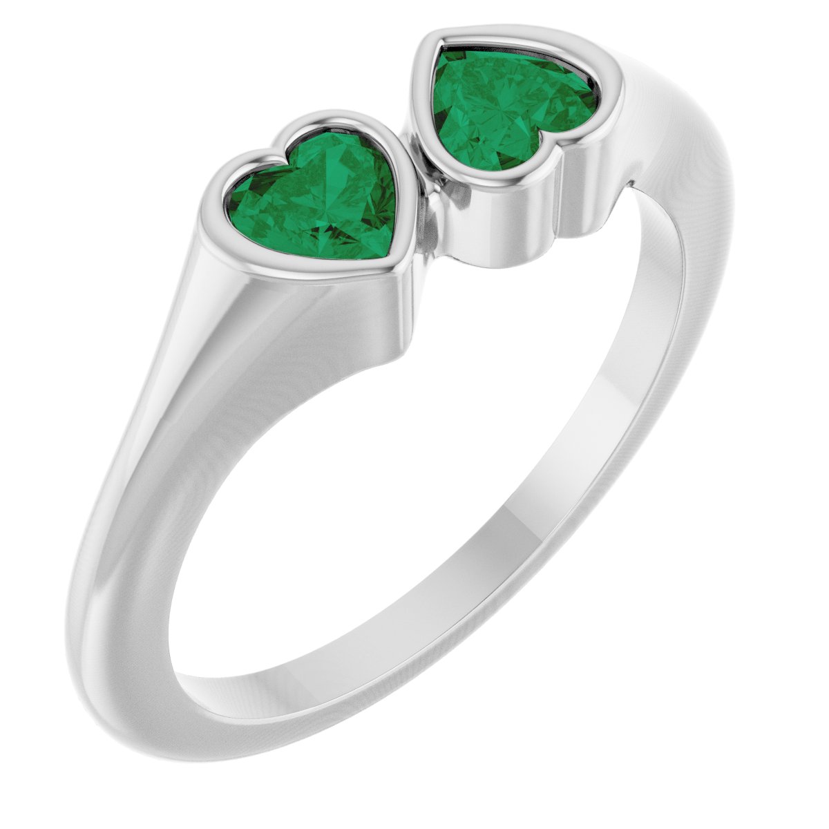 Two-Stone Heart Ring