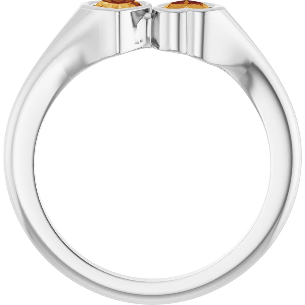 Two-Stone Heart Ring