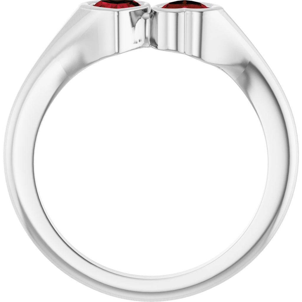 Two-Stone Heart Ring