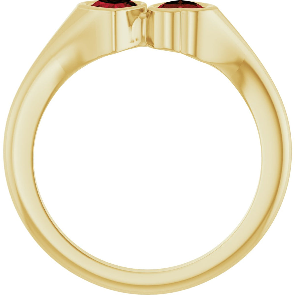 Two-Stone Heart Ring