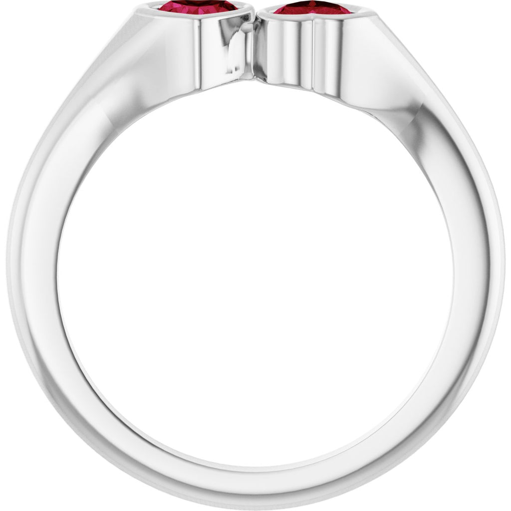 Two-Stone Heart Ring